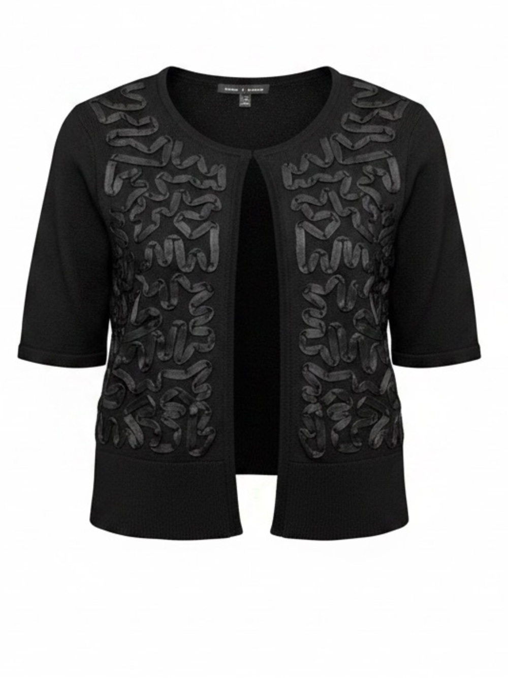 Cable & Gauge Black Embellished Open Cardigan Size Medium